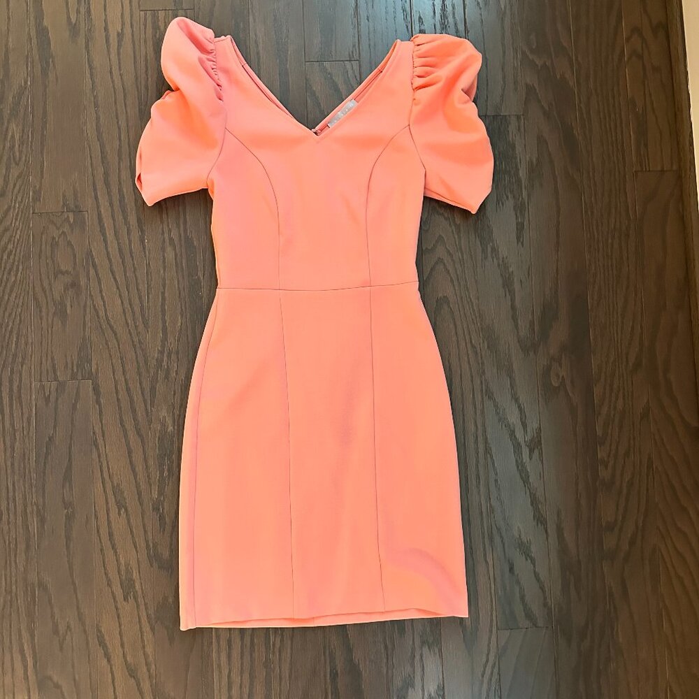 Chelsea28 Peach Puff Sleeve Mini Dress XXS Nordstrom V-Neck